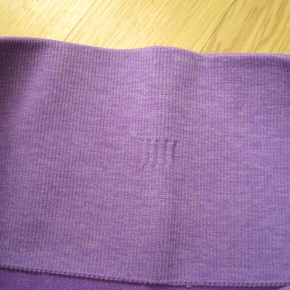 Lululemon In The Flow Crop Seamless Leggings Power Purple Size 10 Ruched Tights - Picture 4 of 7